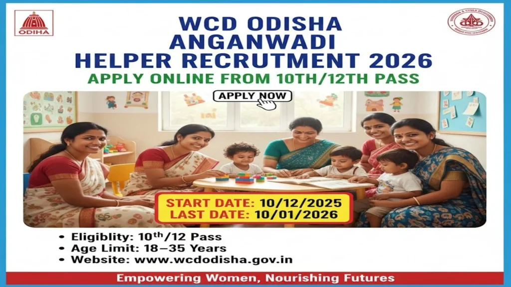 WCD Odisha Anganwadi Helper Recruitment 2026