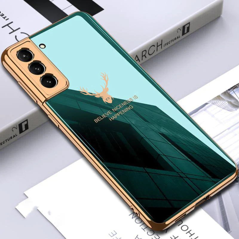 Luxury High Quality Electroplate Tempered Back Glass Case for S22+