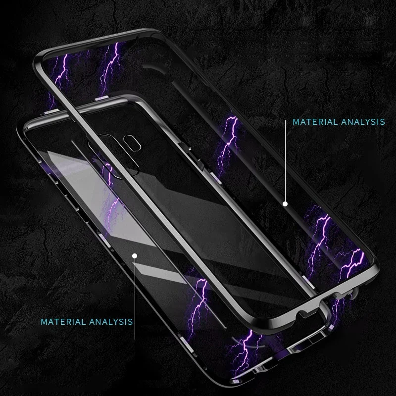 Double Sided Glass Magnetic Metal Case For Samsung Galaxy S9