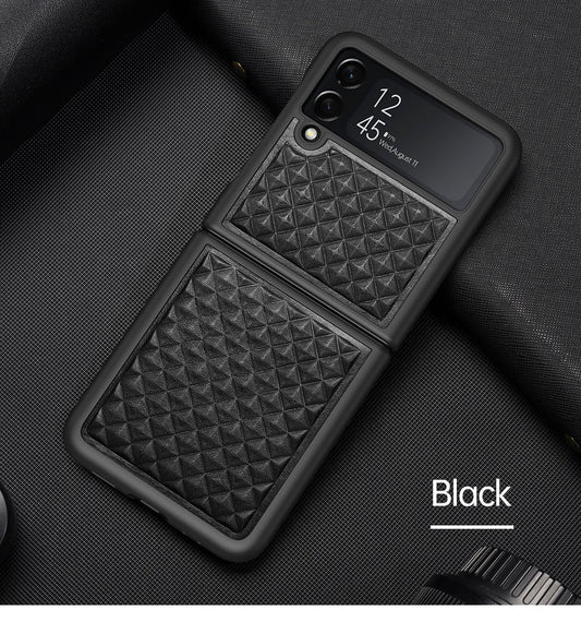 Luxury Woven Pattern Premium Case Galaxy Flip 3 / Flip 4