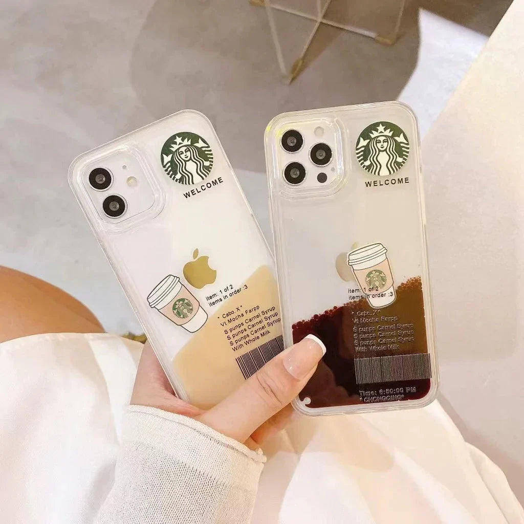 StarBucks Liquid Coffee Floating Cup Case For iPhone 12 All