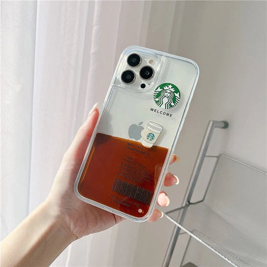 StarBucks Liquid Coffee Floating Cup Case For iPhone 13 All