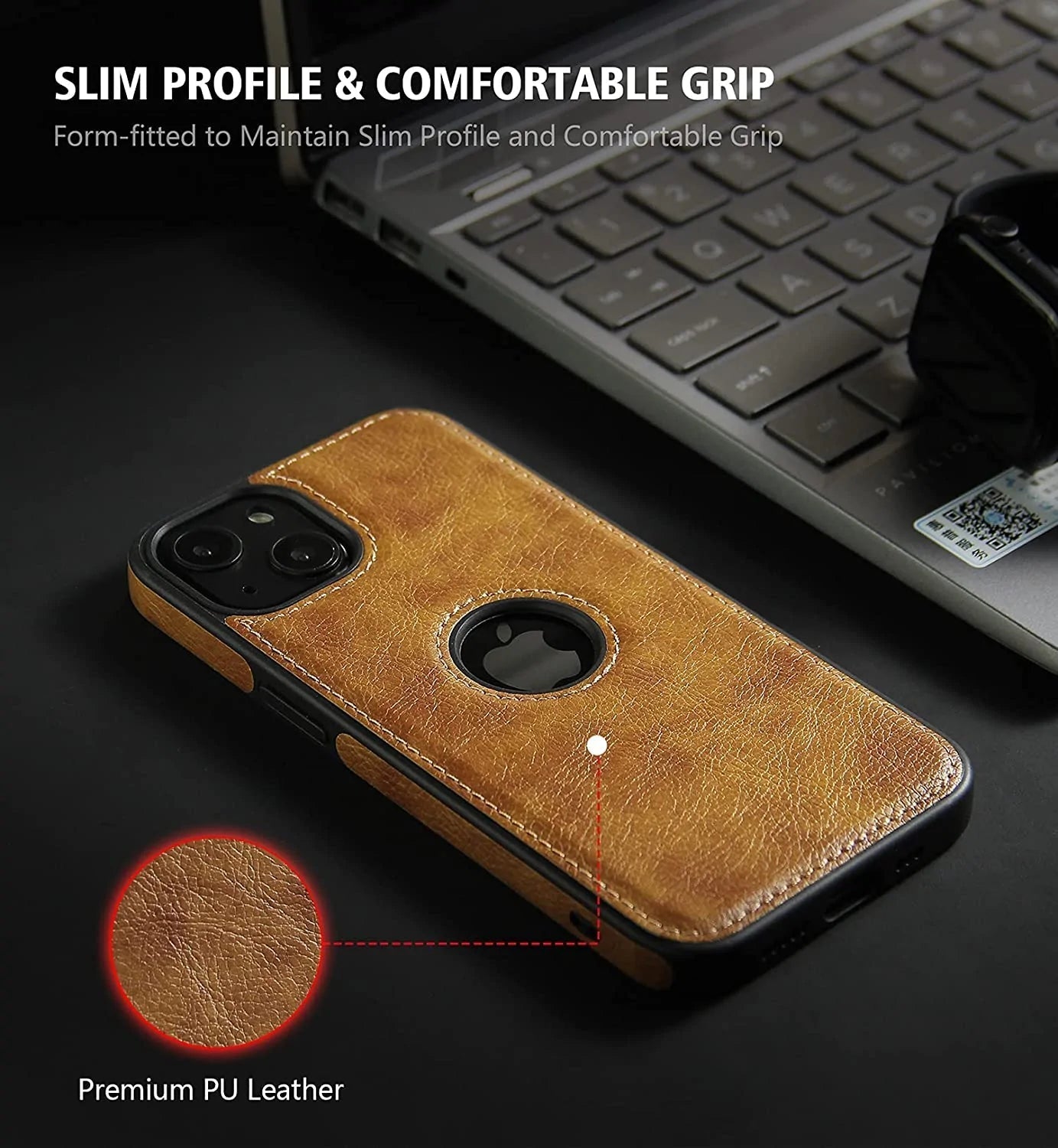 Premium PU Leather Back Case For iPhone 14 | iPhone 14+ | iPhone 14 Pro | iPhone 14 Pro Max