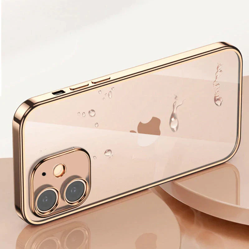 Electroplating Silicone Transparent Glitter Case With Camera Protector For iPhone 12 Series