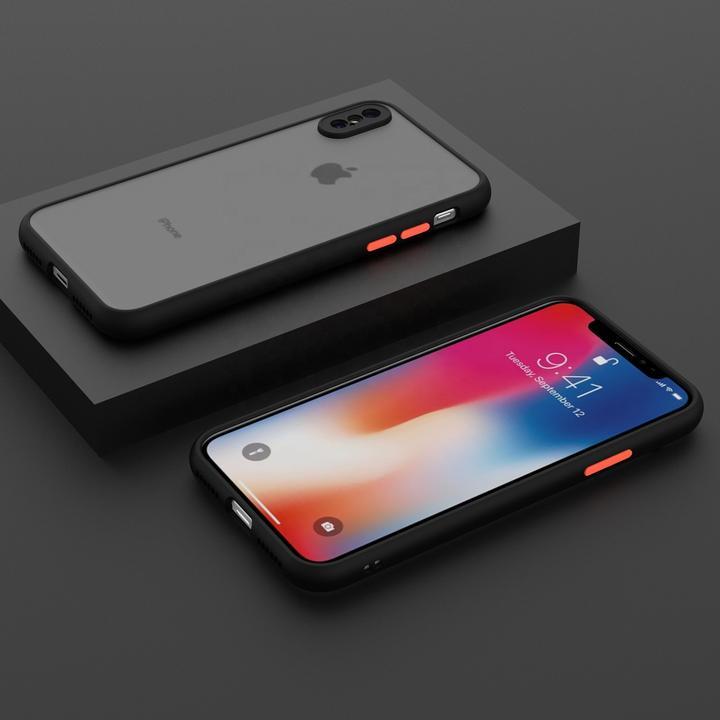 Smoke Silicon Camera Close Case For iPhone X/XS