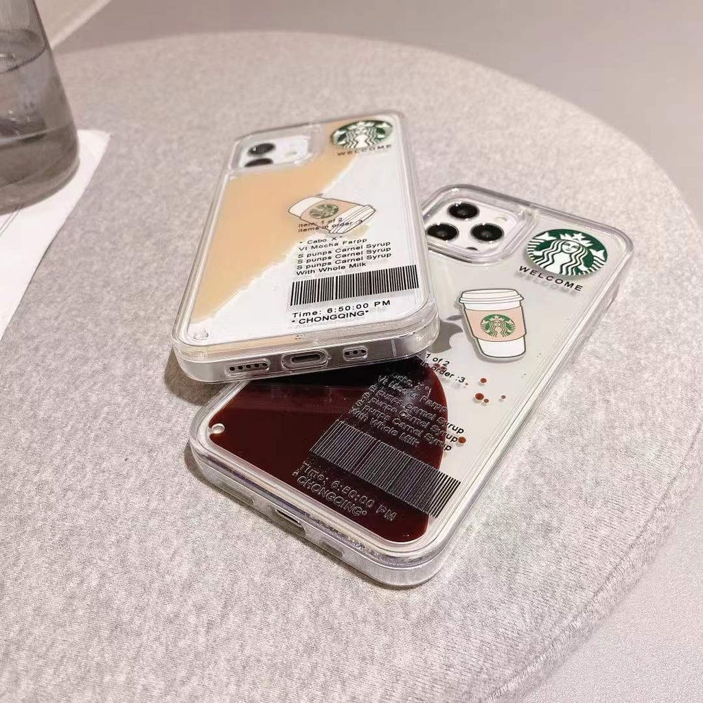 StarBucks Liquid Coffee Floating Cup Case For iPhone 12 All