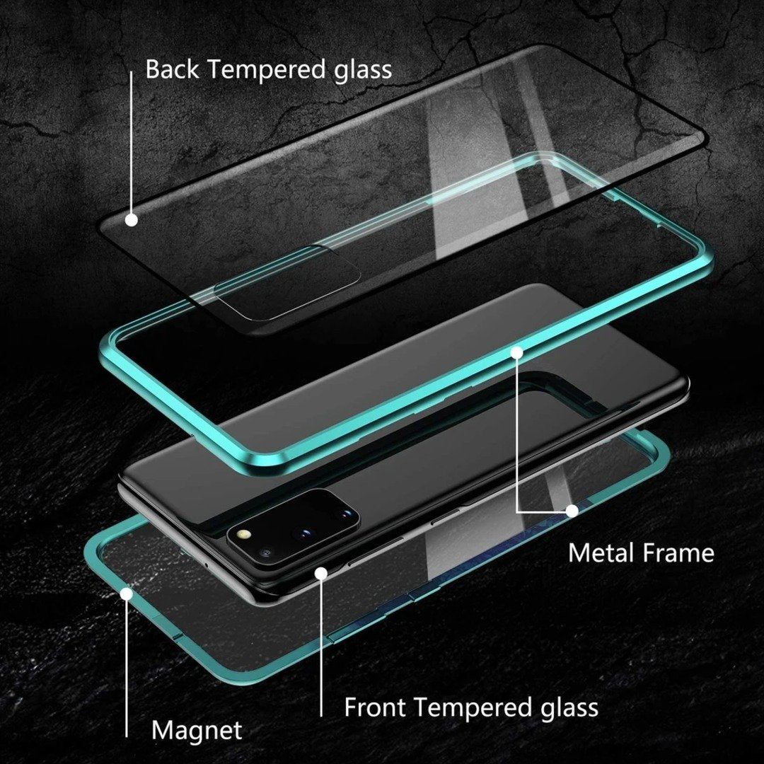 Magnetic Metal Case With Back Glass For Samsung Galaxy 20 Series