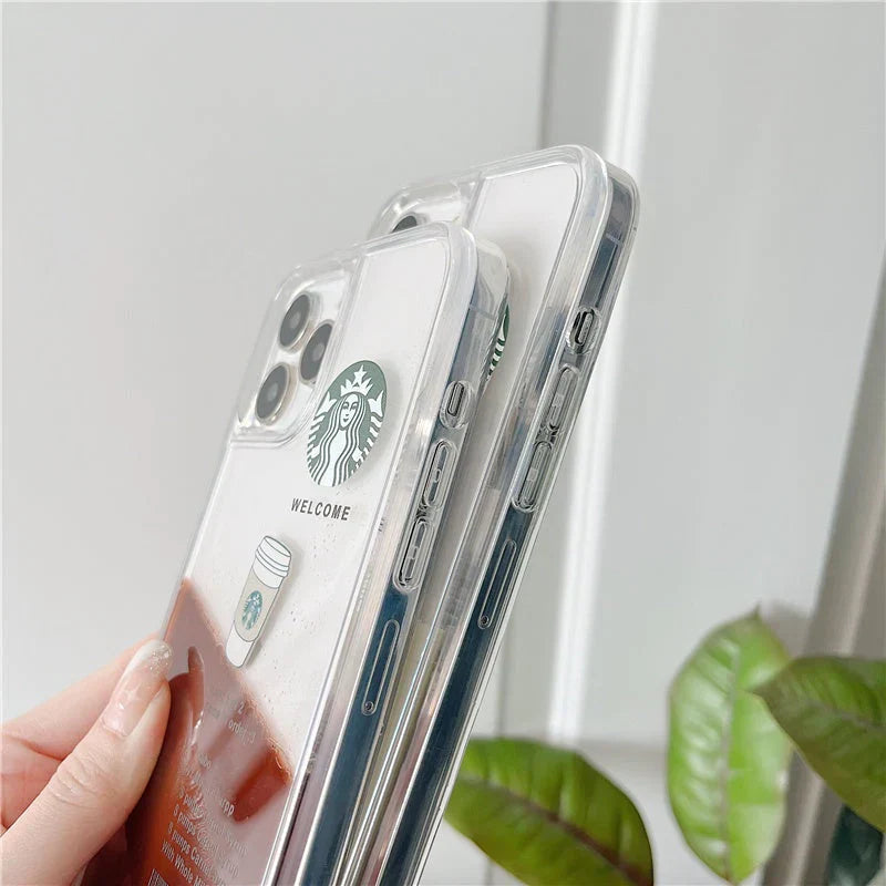 StarBucks Liquid Coffee Floating Cup Case For iPhone 12 All