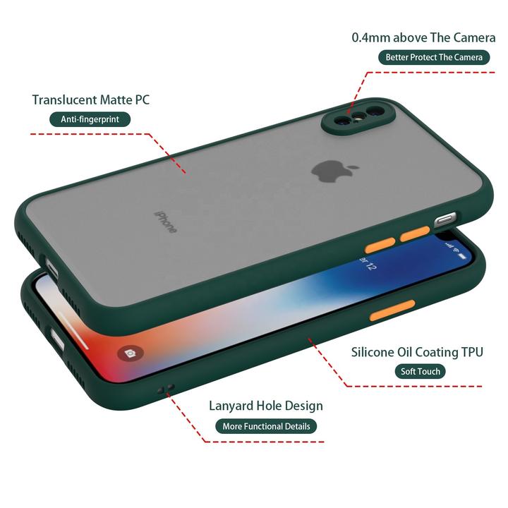 Smoke Silicon Camera Close Case For iPhone X/XS