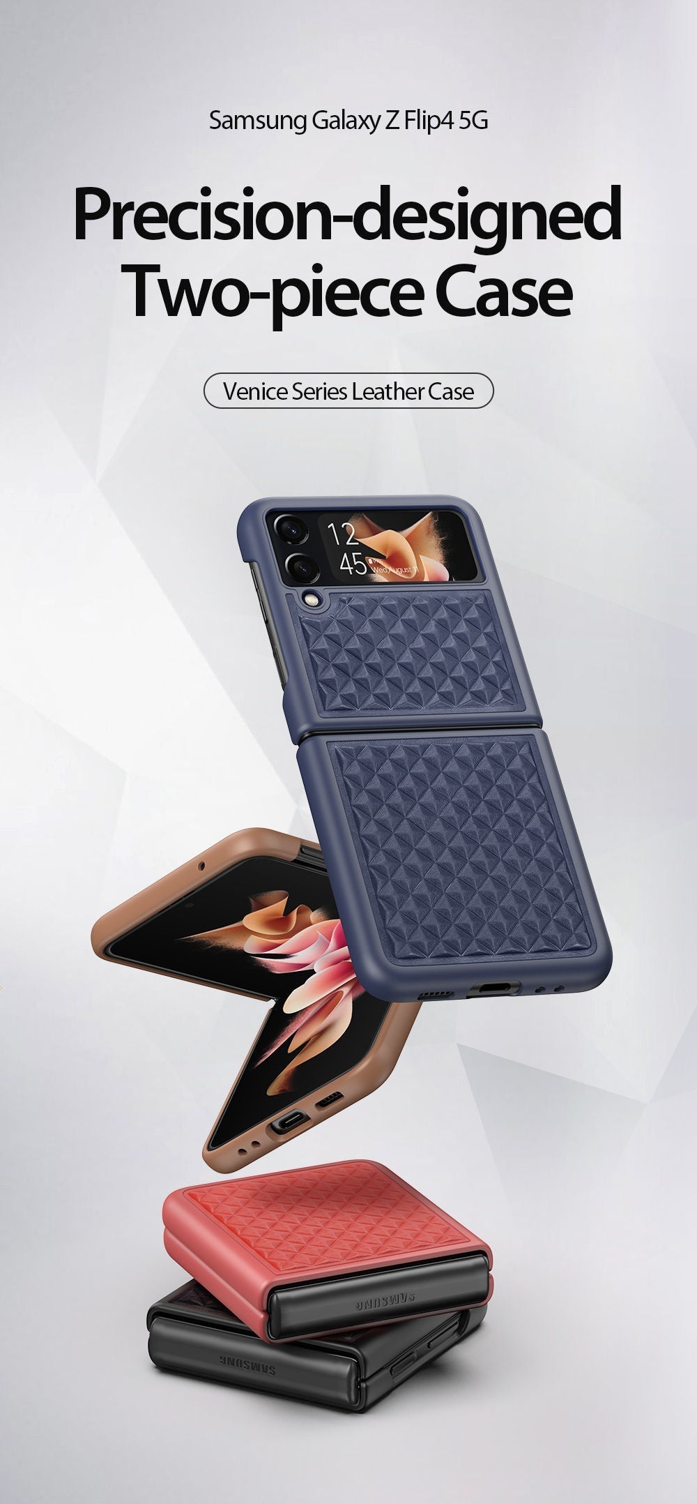 Luxury Woven Pattern Premium Case Galaxy Flip 3 / Flip 4