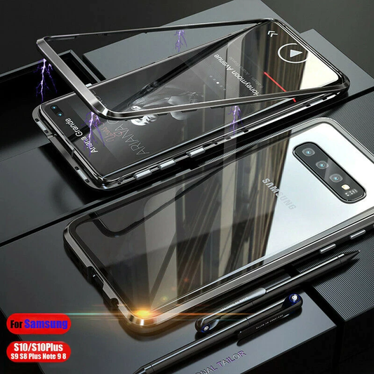 Back Glass Magnetic Metal Case For Samsung Galaxy S10 Plus