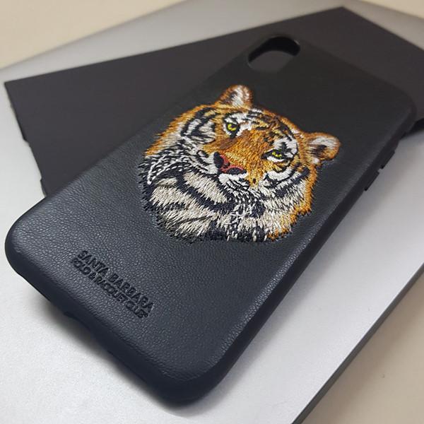 Embroidered Design High Quality Design Black Leather Case For iPhone XR