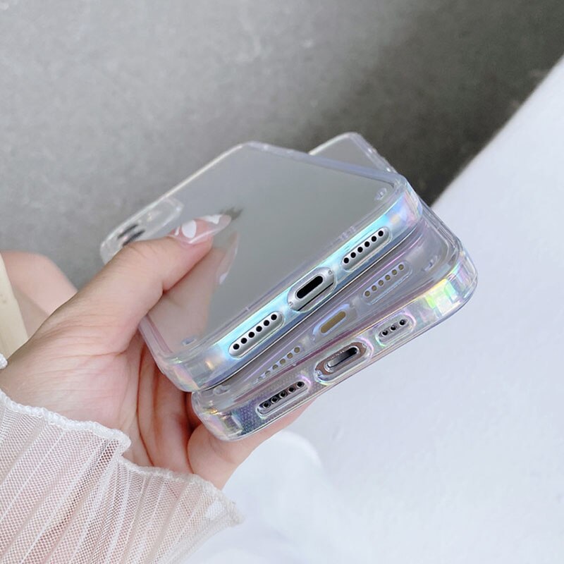 Soft RainBow Transparent With Bumper Back Cover Phone Case For iPhone 14 Series