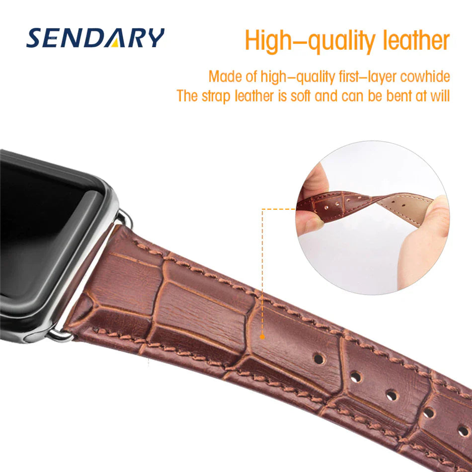 Leather Watch Band for Apple Watch SE 7/6/5/4 42MM / 44MM / 45MM / 49MM