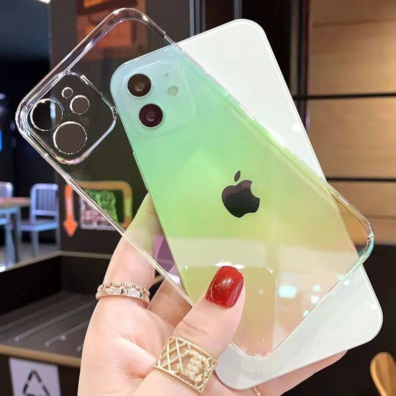 Soft RainBow Transparent With Bumper Back Cover Phone Case For iPhone 14 Series