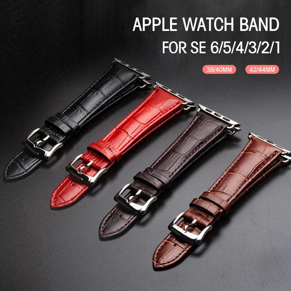 Leather Watch Band for Apple Watch SE 7/6/5/4 42MM / 44MM / 45MM / 49MM