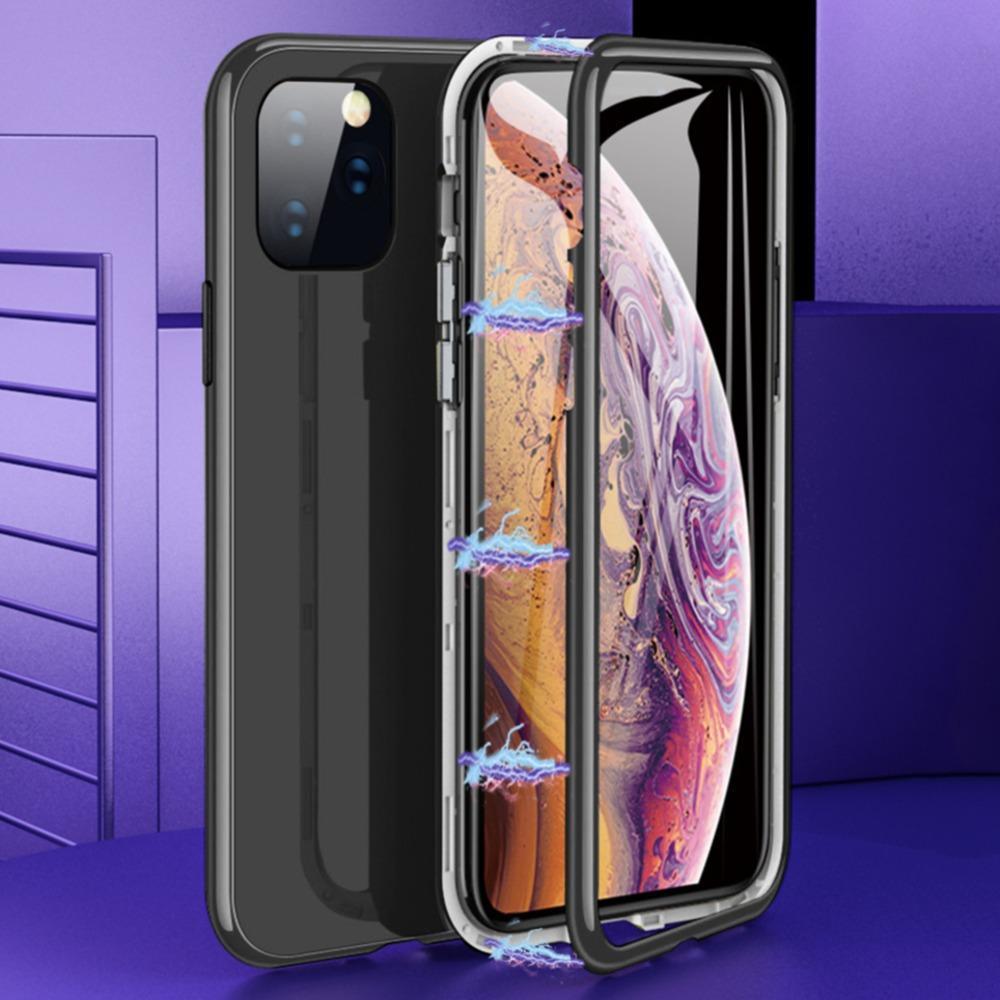 Electronic Auto-Fit Magnetic Glass Case Cover For iPhone 11 Pro