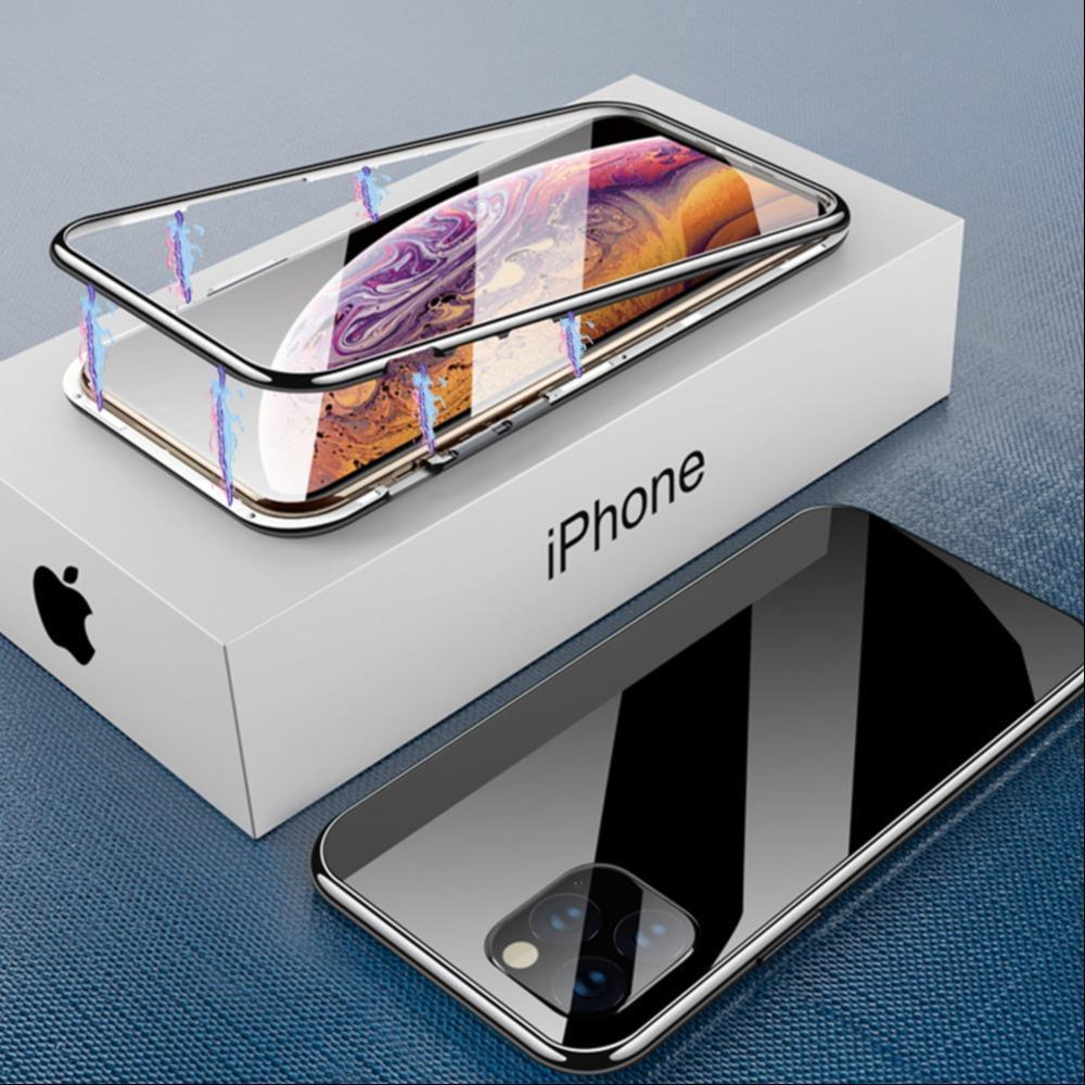 Electronic Auto-Fit Magnetic Glass Case Cover For iPhone 11 Pro