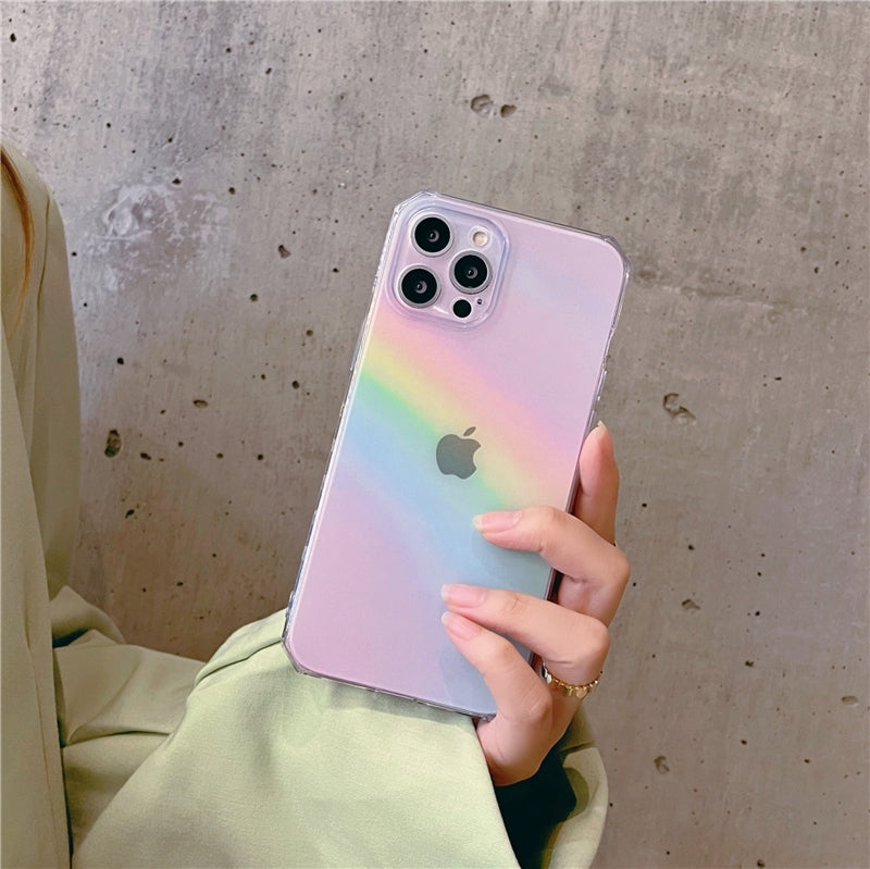 Soft RainBow Transparent With Bumper Back Cover Phone Case For iPhone 14 Series