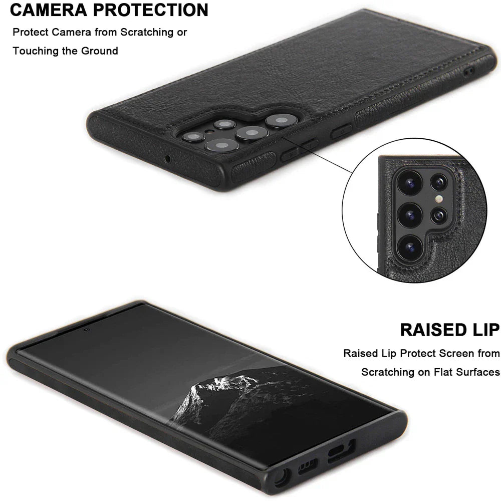 PU Leather Back Cover For Samsung Galaxy S23 Ultra