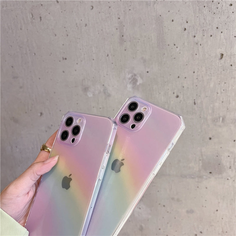 Soft RainBow Transparent With Bumper Back Cover Phone Case For iPhone 14 Series