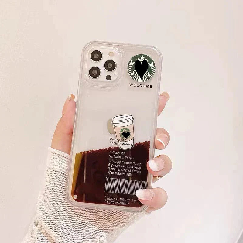 StarBucks Liquid Coffee Floating Cup Case For iPhone 12 All