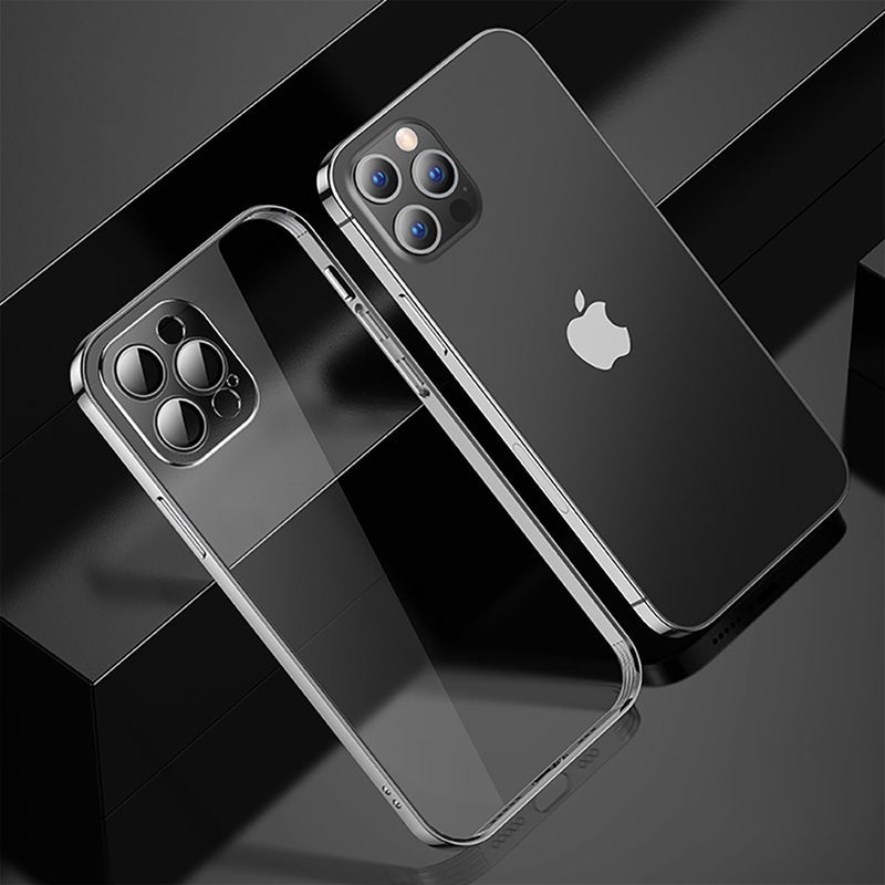 Electroplating Silicone Transparent Glitter Case With Camera Protector For iPhone 11 Series