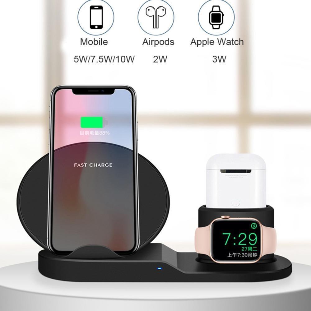 Qi Fast Wireless Charger 3 in 1 Stand For Apple Accessories