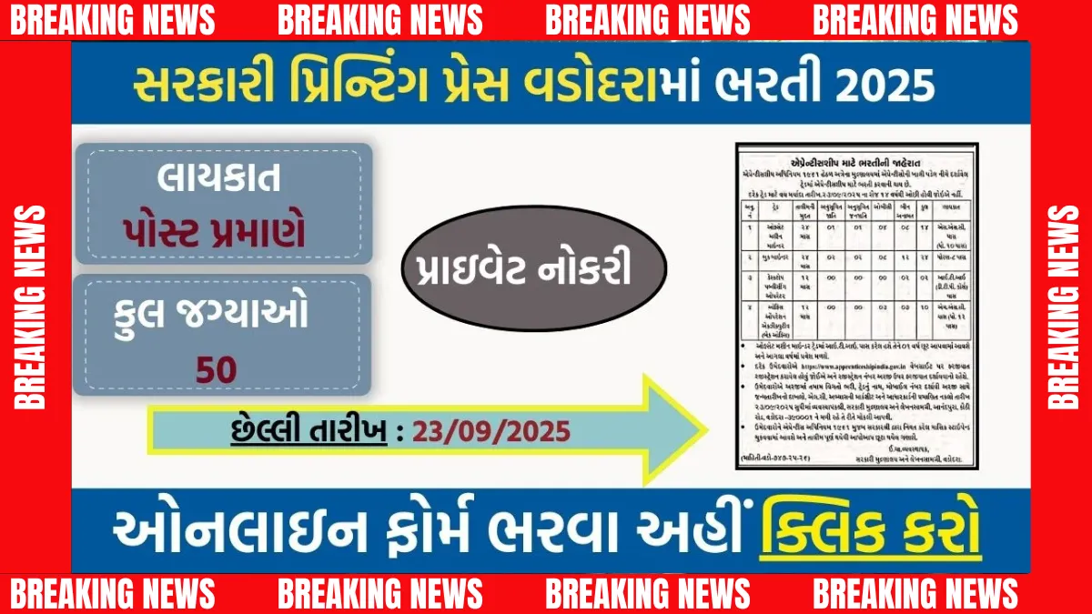 Vadodara Apprentice Recruitment 2025