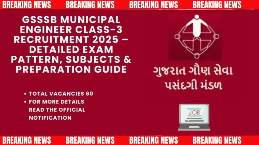 GSSSB Municipal Engineer Recruitment 2025